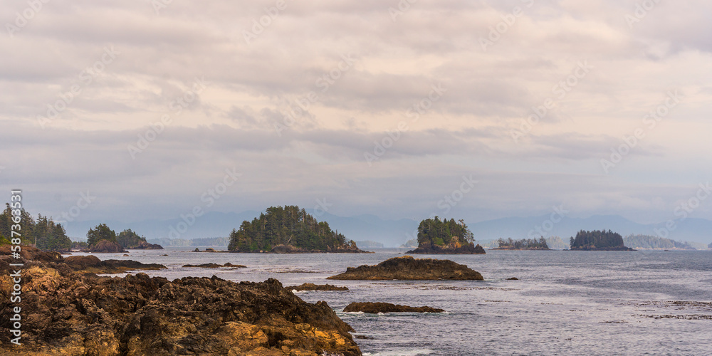 seascape inside Vancouver island during a summer seaso