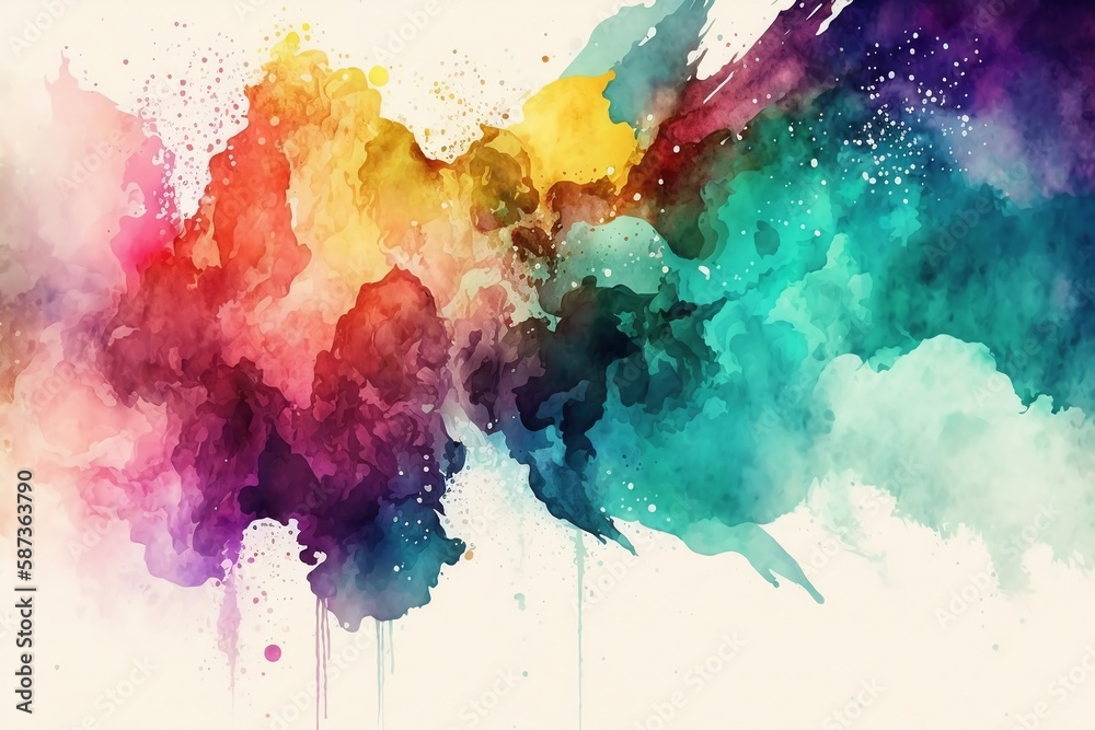 Fototapeta premium Abstract colorful watercolor background,Generative AI