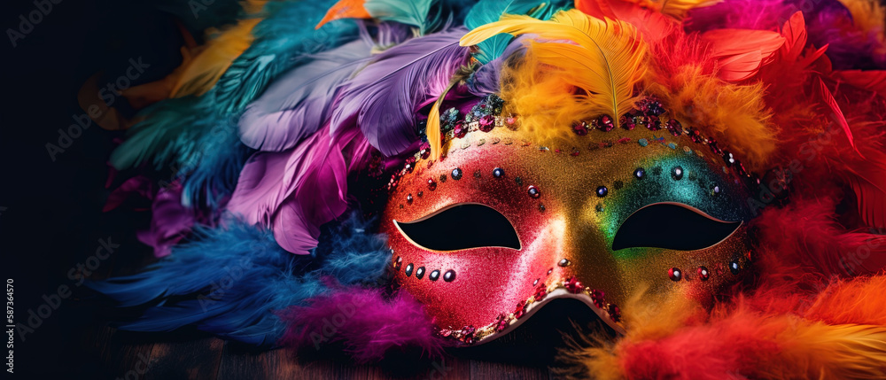 Masquerade Party. Carnival concept theme. Venetian carnival mask