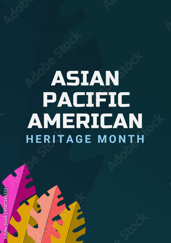 Asian Pacific American Heritage Month. Celebrating the history of Asian America in may. Design for background, poster, banner