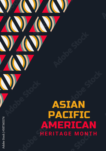 Asian Pacific American Heritage Month. Celebrating the history of Asian America in may. Design for background, poster, banner
