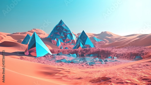 3d render  abstract fantastic background. Generative Ai