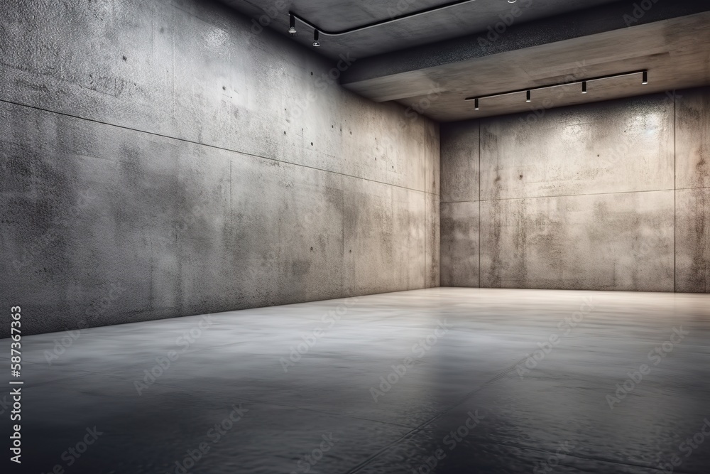 Empty modern style of room or space, generative ai Empty modern style of room or space, generative ai