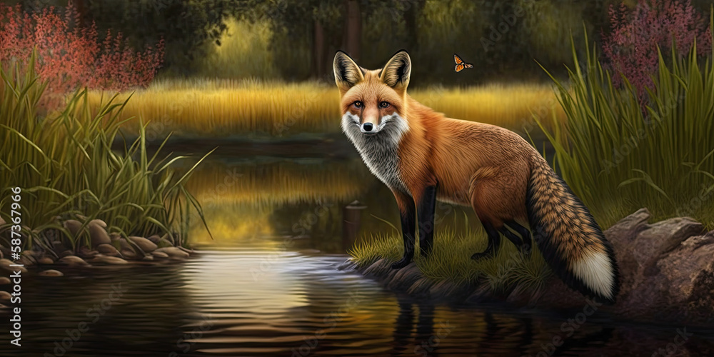 Fototapeta premium A red car protected under a glass dome - Generative AI