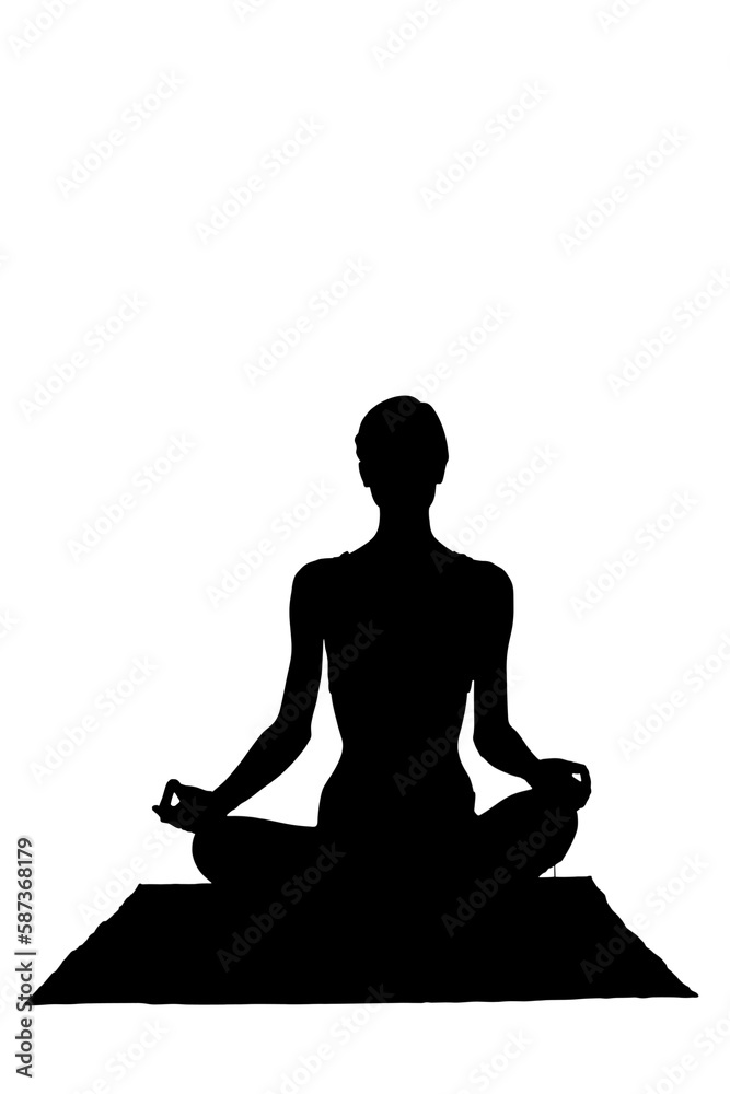 Woman practicing yoga on mat Woman practicing yoga on mat
