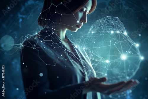 Medicine doctor touching medical global network  Computing electronic medical record. DNA. Digital healthcare and network connection on virtual interface  medical technology AI Generated