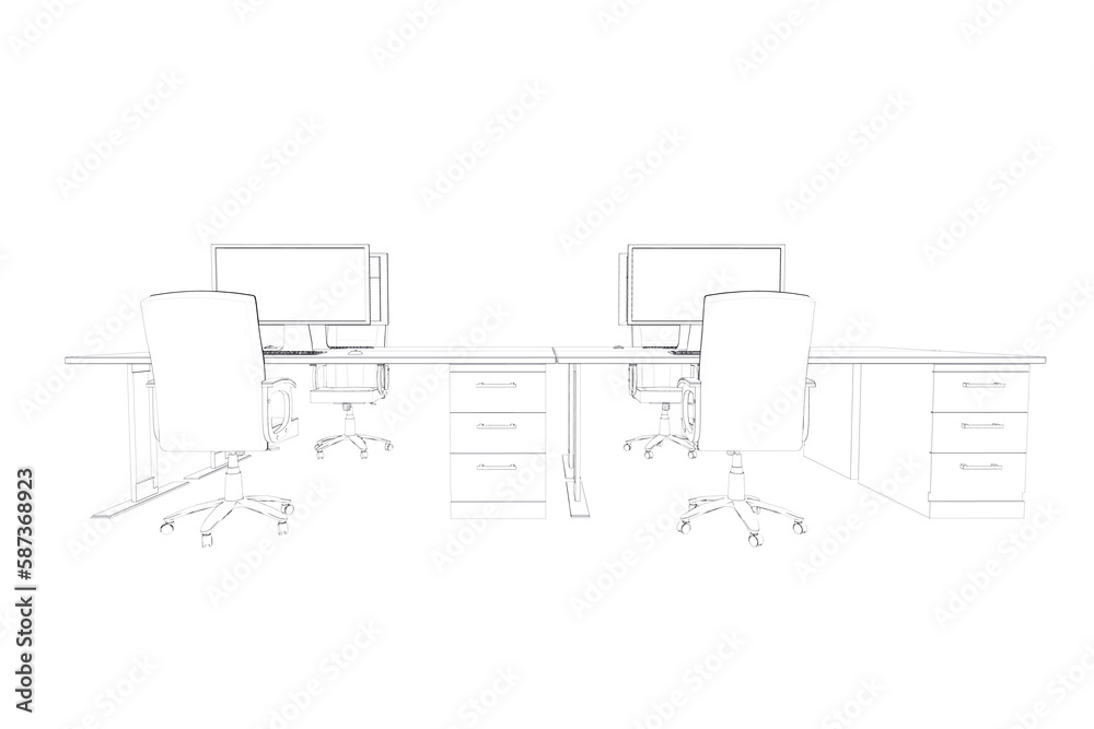 Draw of two desks