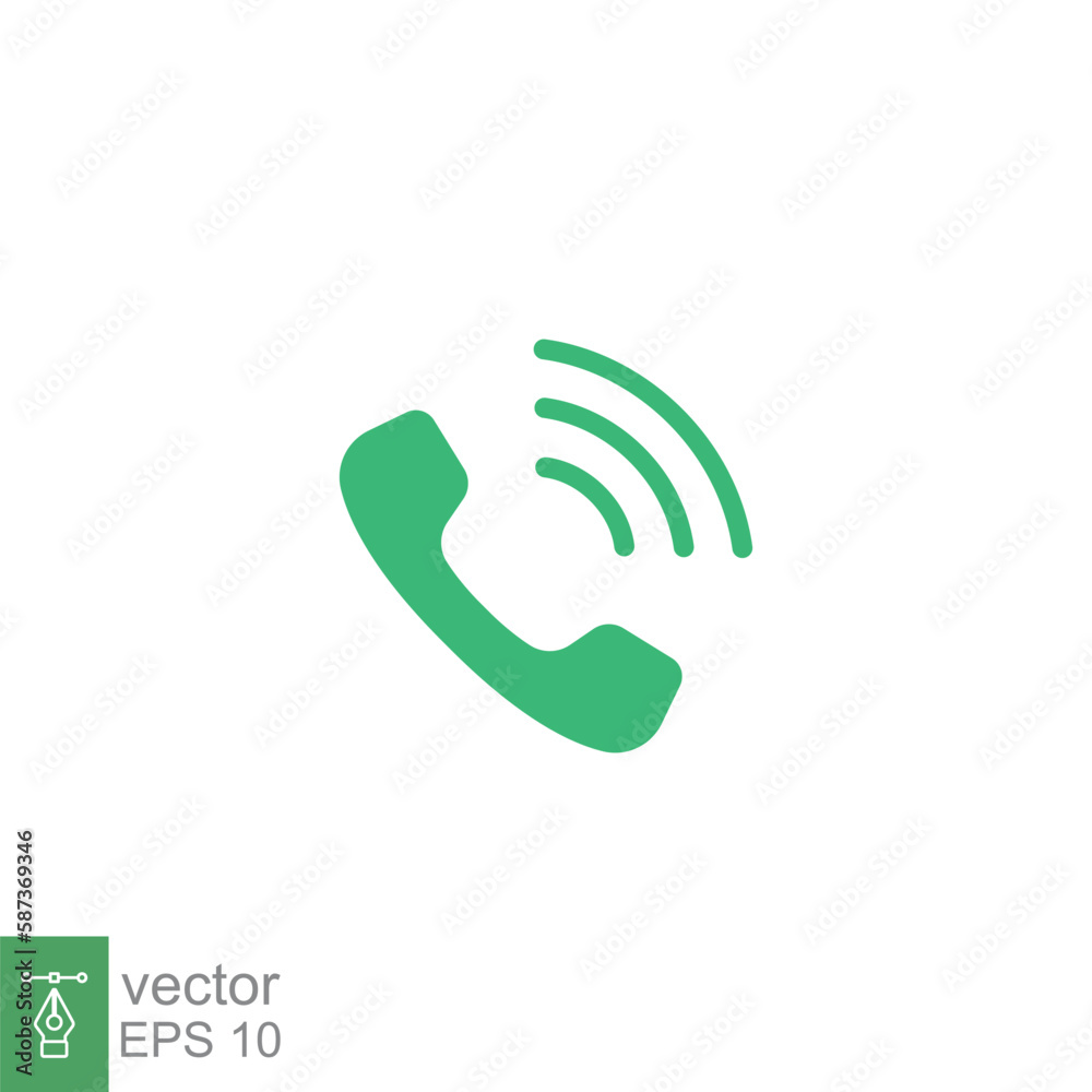 Telephone ringing icon. Call, phone, incoming, receiver, contact. Simple flat style. Glyph symbol. Vector illustration isolated on white background. EPS 10. Telephone ringing icon. Call, phone, incoming, receiver, contact. Simple flat style. Glyph symbol. Vector illustration isolated on white background. EPS 10.