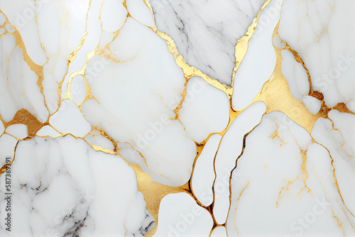 Noble White and Gold marble texture tile