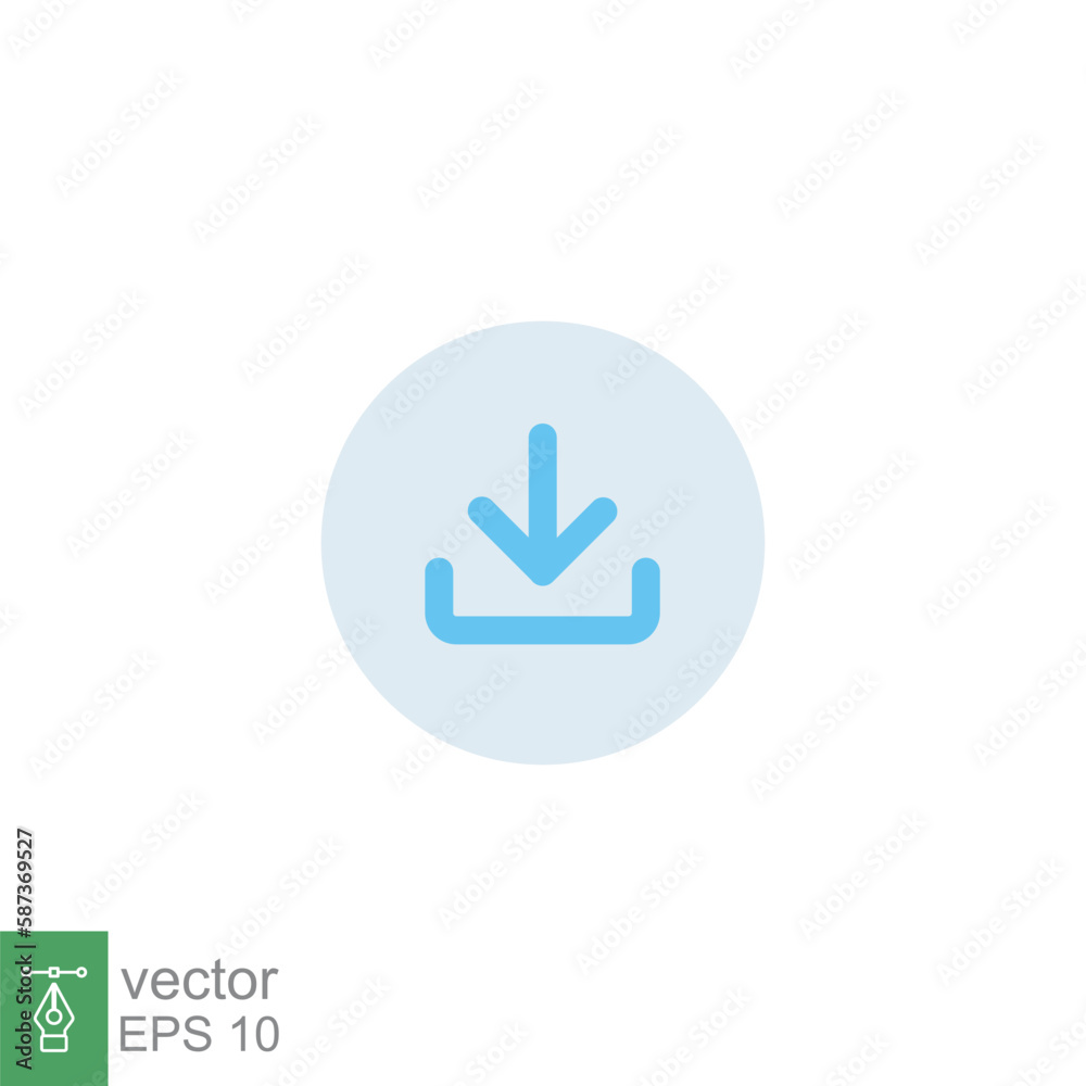 Download icon. Software data load, down arrow button, technology concept. Simple flat style. Glyph symbol. Vector illustration isolated on white background. EPS 10. Download icon. Software data load, down arrow button, technology concept. Simple flat style. Glyph symbol. Vector illustration isolated on white background. EPS 10.