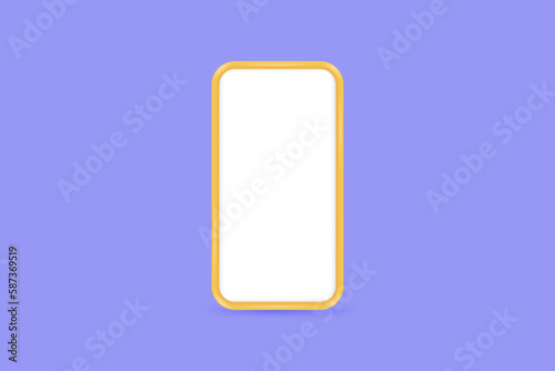 Free Download 3D Yellow Smartphone on Purple Background. Vector illustration - GFXLoad