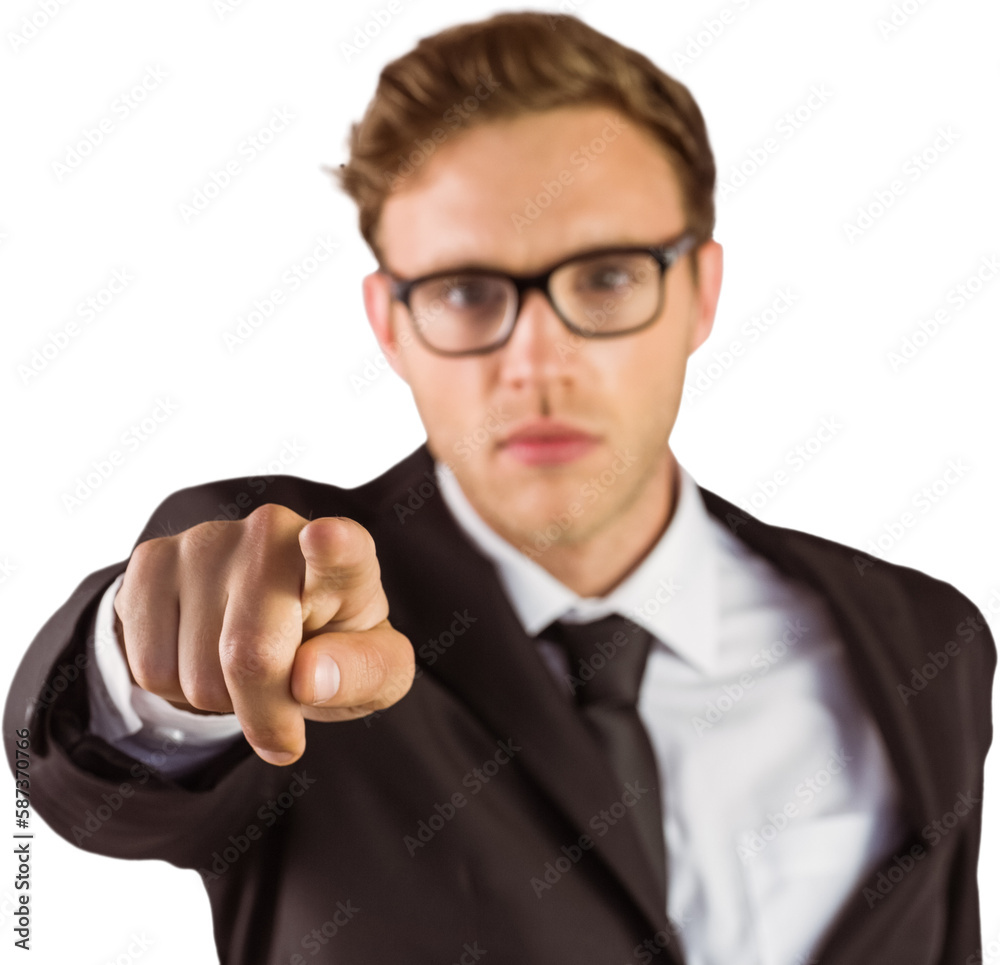 Young serious businessman pointing at camera Young serious businessman pointing at camera