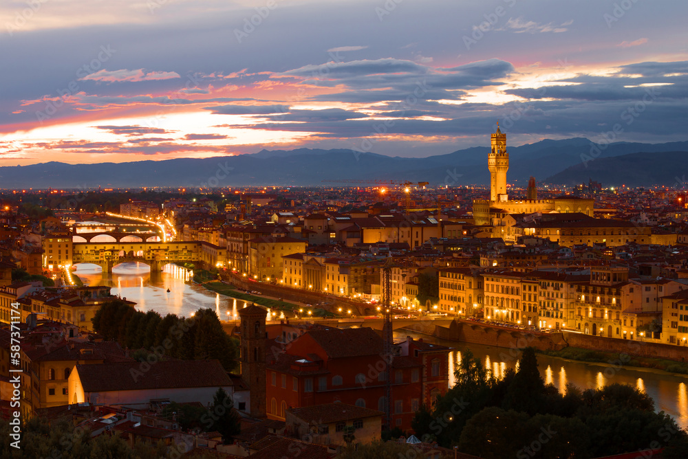 Evening landscape of Florence, Italy