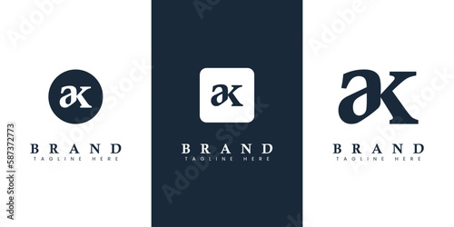 Modern and simple Lowercase AK Letter Logo, suitable for any business with AK or KA initials. photo