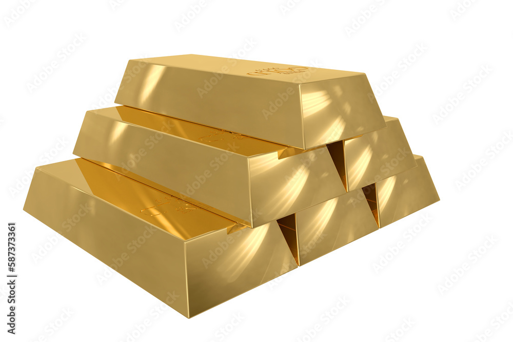 Stack of gold ingots Stack of gold ingots
