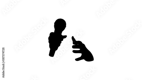 Stand-up Comedy symbol, human hands holding a microphone