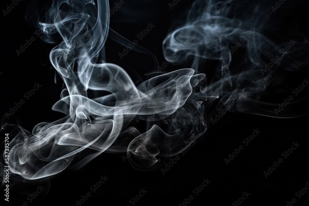  a black background with smoke coming out of the top of it and the bottom of the smoke coming out of the bottom of the top of it.  generative ai