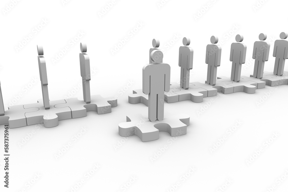 3d businessman standing by team 3d businessman standing by team