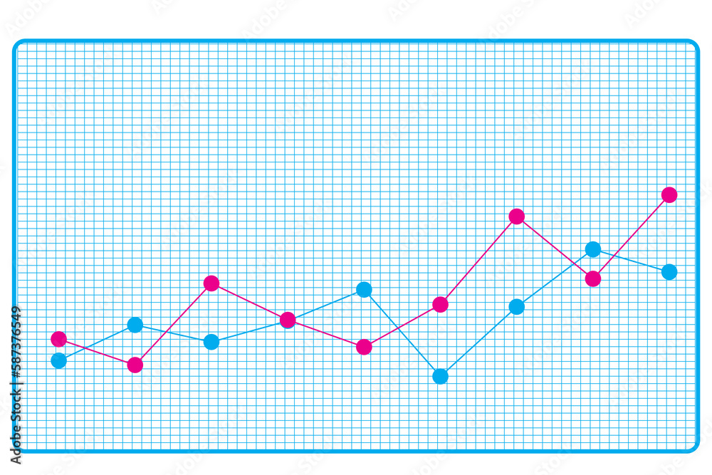 Digitally generated line graph against grid Digitally generated line graph against grid