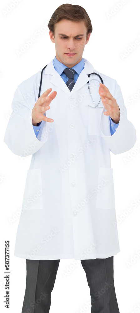 Young doctor gesturing