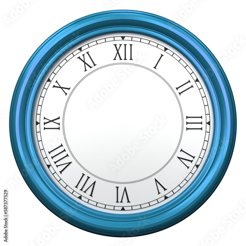 Shiny blue wall clock