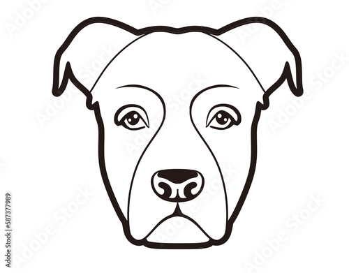 dog face illustration  design work in black-white line art style