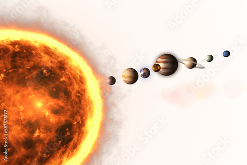 Illustrative image of various planets and sun