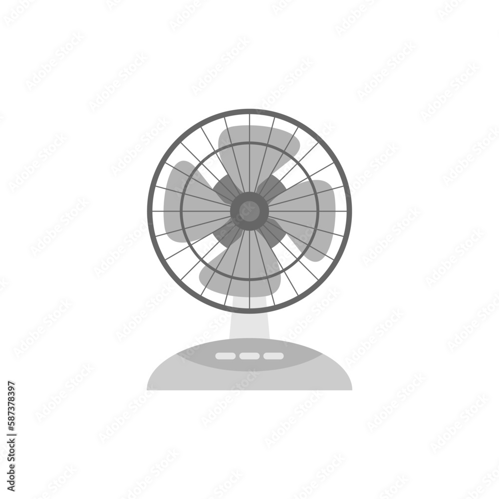 electric fan flat design vector illustration isolated on white background