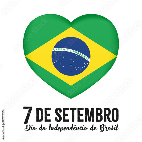 7 September Independence Day of Brazil, banner with grunge brush. Background with national country symbol.