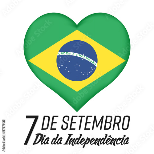 7 September Independence Day of Brazil, banner with grunge brush. Background with national country symbol.