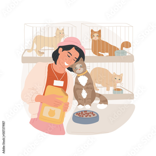 Animal shelter isolated cartoon vector illustration. Help for stray animals, making donation for shelter, teenagers social work and volunteering, charity for homeless animals vector cartoon.