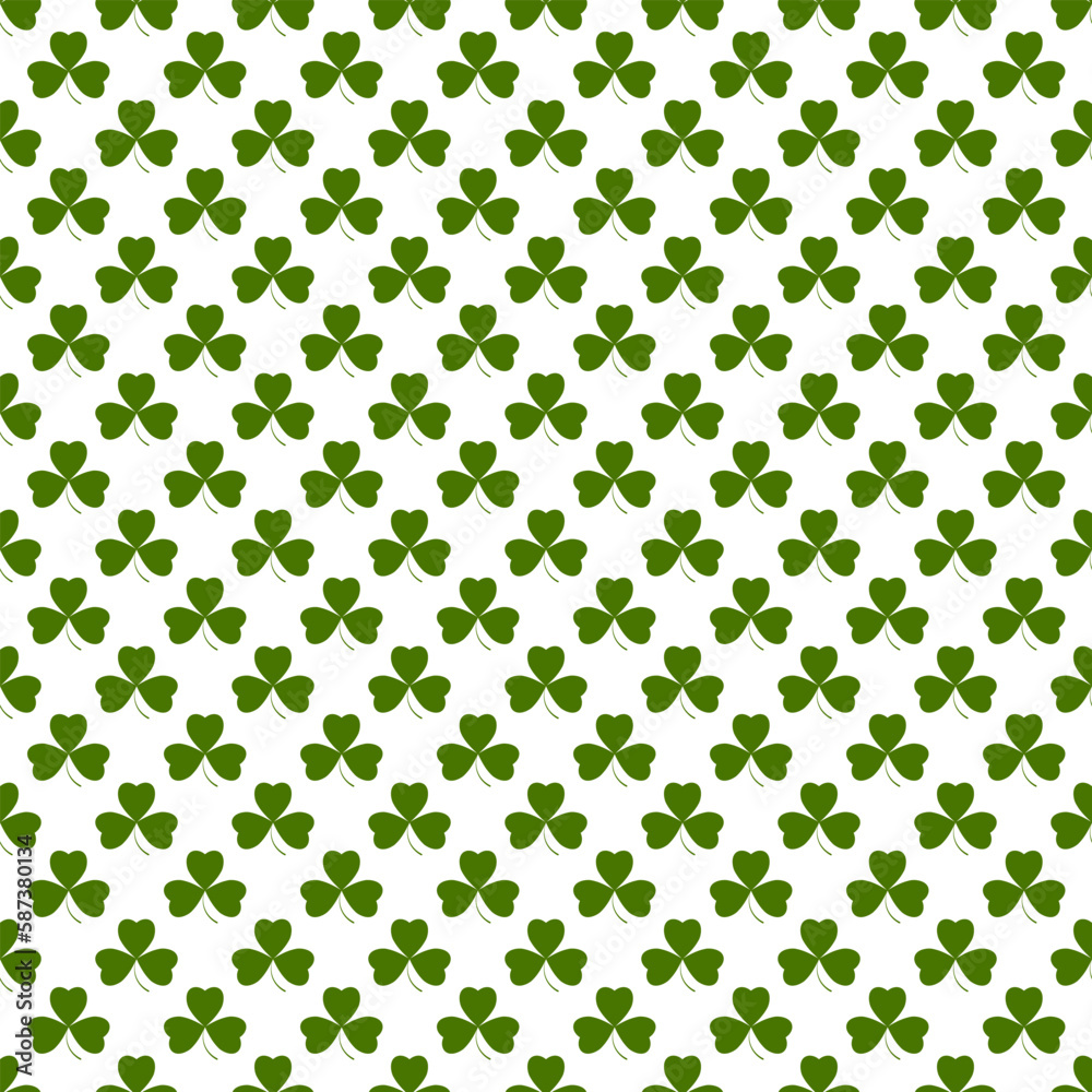 St Patrick’s Day shamrock symbols decorative elements seamless pattern with clover St Patrick’s Day shamrock symbols decorative elements seamless pattern with clover