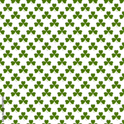 St Patrick   s Day shamrock symbols decorative elements seamless pattern with clover