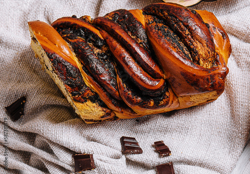 Homemade yest buns with poppy seed photo