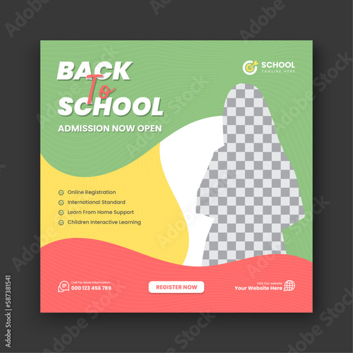 Back to school social media post and web banner