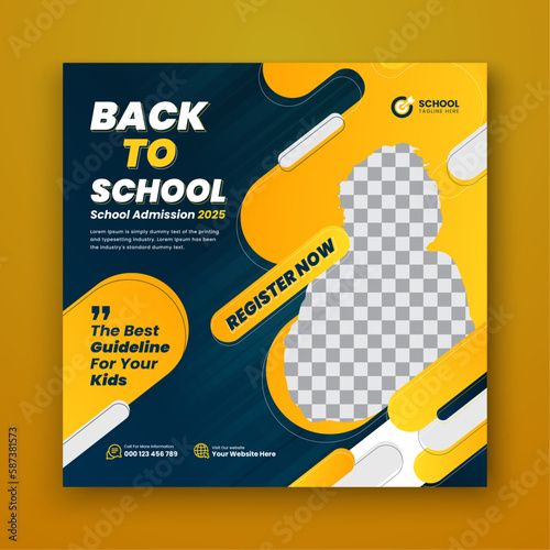 Modern back to school social media post banner