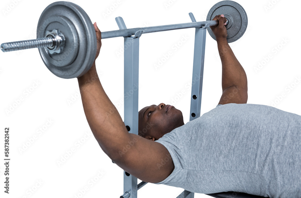 Fit man exercising with barbell Fit man exercising with barbell