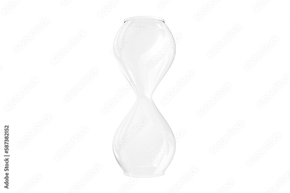 Transparent empty hourglass