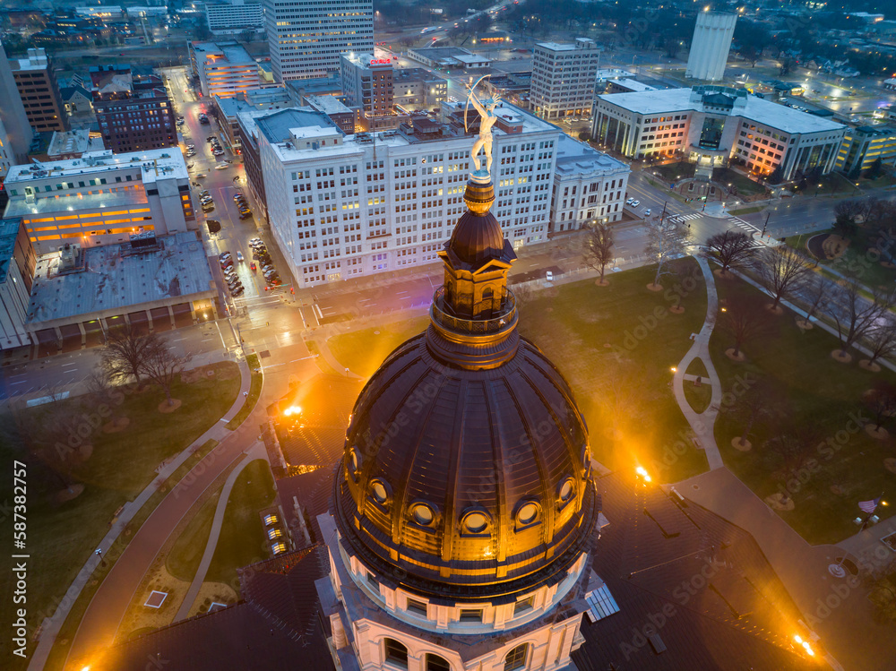 Topeka Cansas Capital Aerial