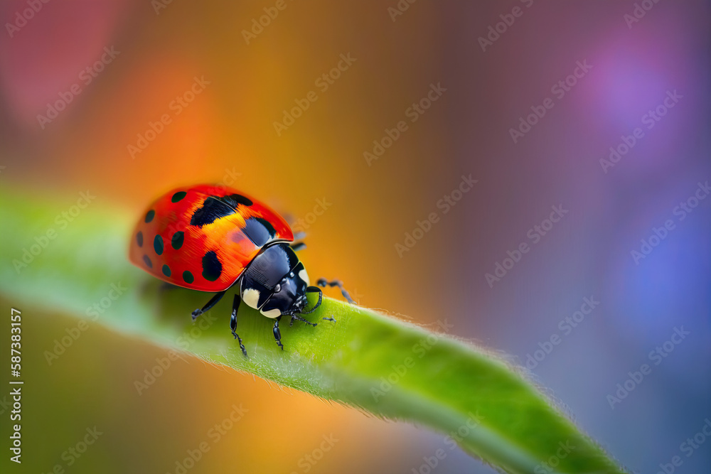 Fototapeta premium Ladybug, Generative AI