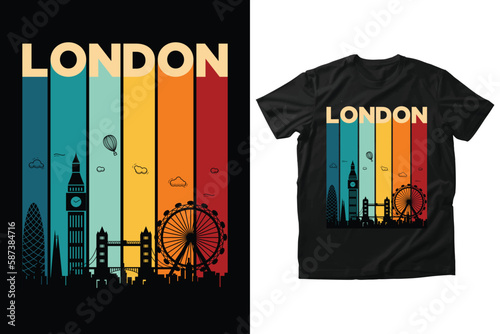 London City vintage t-shirt  design for tourist