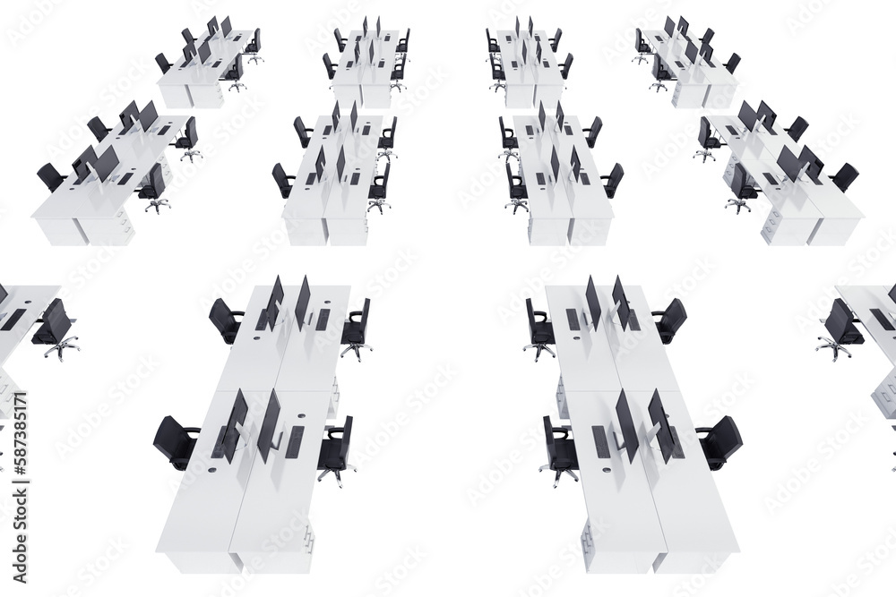 High angle view of office High angle view of office