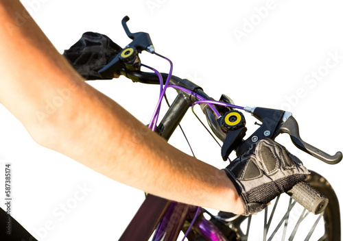 Cropped person riding bicycle 