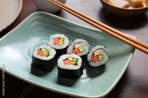 Sushi with Chopsticks Generative AI