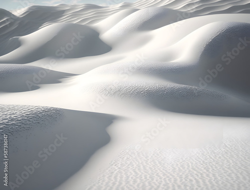 Snow white sand background. Generative ai.