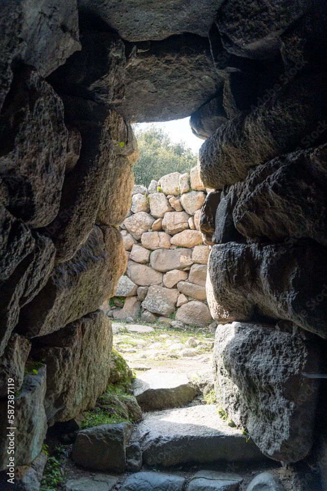 Nuraghe Majori old ancient buildings built by the mysterious Nuragic civilisation in Sardinia, Italy