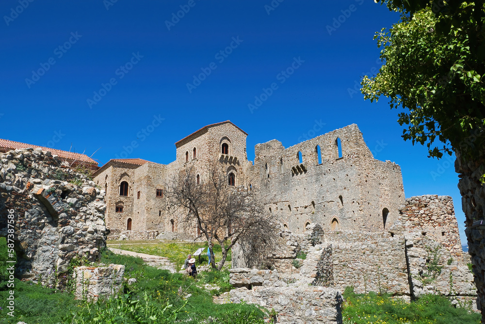 Castle of Mystras , Greece. Mystras was a Byzantine state in the Peloponnese, very close to Sparta. An enchanted state, with all the deep history of Byzantium and Europe
