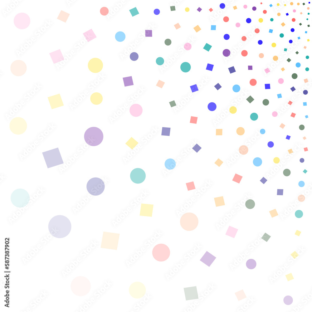 Festival seamless pattern with confetti. Repeating background, vector illustration with different shapes