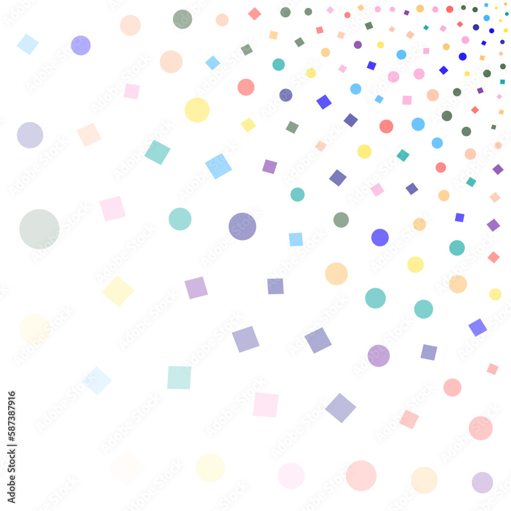 Festival seamless pattern with confetti. Repeating background, vector illustration with different shapes
