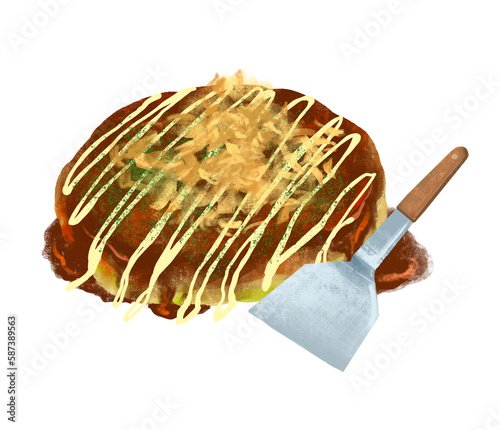 Tableau sur toile お好み焼きのイラスト